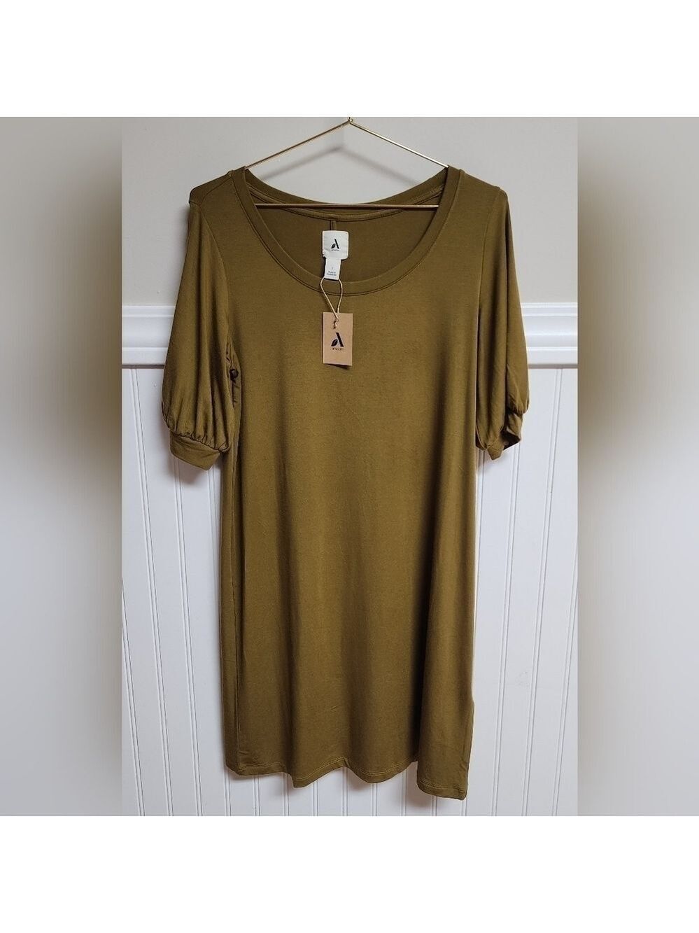 Amazon Aware Modal Elbow Length Puff Sleeve T-Shirt Dress Small - New With Tag